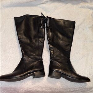 ANTONIO MELANI Dark Brown Leather Heeled Boots